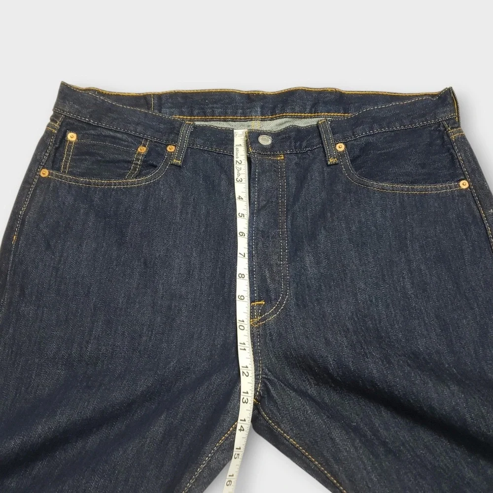 NWOT Levis 501 Original Fit Jeans Mens 38x30 Dark Wash Blue Denim Button Fly